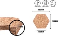Tableau autocollant du liège Hexagon Decorative - 4